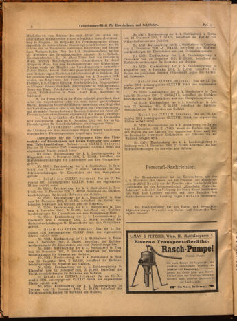 Verordnungs-Blatt für Eisenbahnen und Schiffahrt: Veröffentlichungen in Tarif- und Transport-Angelegenheiten 19020104 Seite: 8