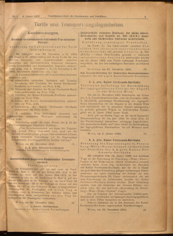 Verordnungs-Blatt für Eisenbahnen und Schiffahrt: Veröffentlichungen in Tarif- und Transport-Angelegenheiten 19020104 Seite: 9