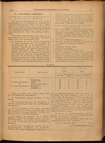 Verordnungs-Blatt für Eisenbahnen und Schiffahrt: Veröffentlichungen in Tarif- und Transport-Angelegenheiten 19020109 Seite: 11