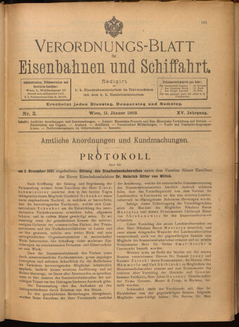 Verordnungs-Blatt für Eisenbahnen und Schiffahrt: Veröffentlichungen in Tarif- und Transport-Angelegenheiten 19020111 Seite: 1