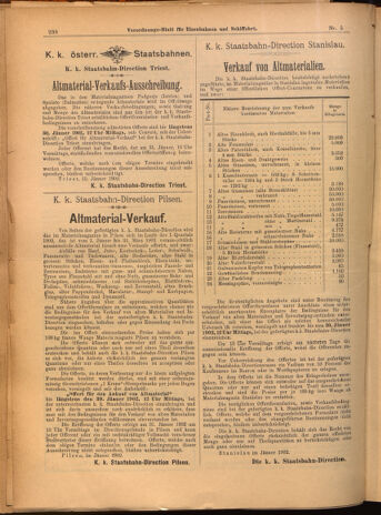 Verordnungs-Blatt für Eisenbahnen und Schiffahrt: Veröffentlichungen in Tarif- und Transport-Angelegenheiten 19020116 Seite: 6