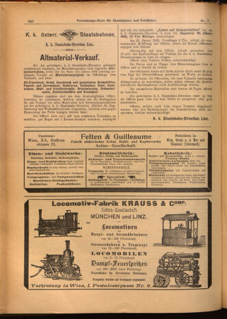 Verordnungs-Blatt für Eisenbahnen und Schiffahrt: Veröffentlichungen in Tarif- und Transport-Angelegenheiten 19020121 Seite: 22