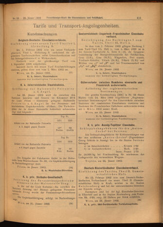 Verordnungs-Blatt für Eisenbahnen und Schiffahrt: Veröffentlichungen in Tarif- und Transport-Angelegenheiten 19020128 Seite: 15