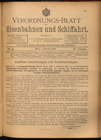 Verordnungs-Blatt für Eisenbahnen und Schiffahrt: Veröffentlichungen in Tarif- und Transport-Angelegenheiten 19020201 Seite: 1