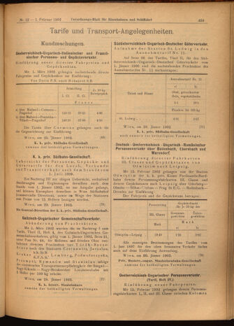 Verordnungs-Blatt für Eisenbahnen und Schiffahrt: Veröffentlichungen in Tarif- und Transport-Angelegenheiten 19020201 Seite: 15