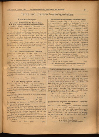 Verordnungs-Blatt für Eisenbahnen und Schiffahrt: Veröffentlichungen in Tarif- und Transport-Angelegenheiten 19020206 Seite: 9