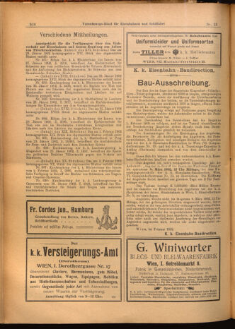 Verordnungs-Blatt für Eisenbahnen und Schiffahrt: Veröffentlichungen in Tarif- und Transport-Angelegenheiten 19020208 Seite: 12