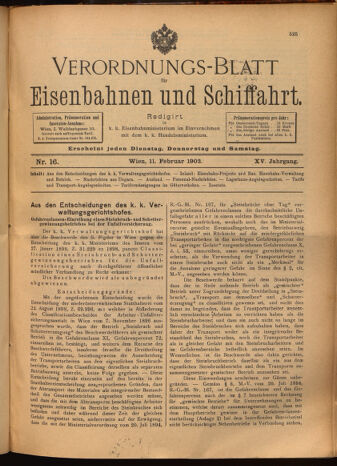 Verordnungs-Blatt für Eisenbahnen und Schiffahrt: Veröffentlichungen in Tarif- und Transport-Angelegenheiten 19020211 Seite: 1