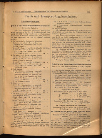 Verordnungs-Blatt für Eisenbahnen und Schiffahrt: Veröffentlichungen in Tarif- und Transport-Angelegenheiten 19020211 Seite: 9