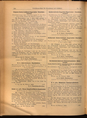 Verordnungs-Blatt für Eisenbahnen und Schiffahrt: Veröffentlichungen in Tarif- und Transport-Angelegenheiten 19020215 Seite: 16