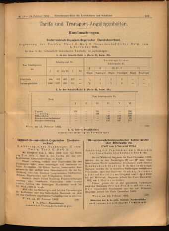 Verordnungs-Blatt für Eisenbahnen und Schiffahrt: Veröffentlichungen in Tarif- und Transport-Angelegenheiten 19020218 Seite: 11