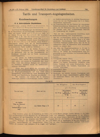 Verordnungs-Blatt für Eisenbahnen und Schiffahrt: Veröffentlichungen in Tarif- und Transport-Angelegenheiten 19020227 Seite: 13