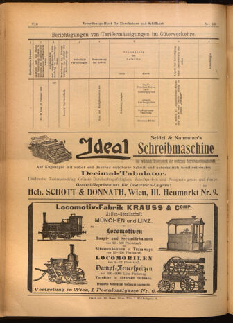 Verordnungs-Blatt für Eisenbahnen und Schiffahrt: Veröffentlichungen in Tarif- und Transport-Angelegenheiten 19020227 Seite: 20