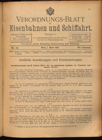 Verordnungs-Blatt für Eisenbahnen und Schiffahrt: Veröffentlichungen in Tarif- und Transport-Angelegenheiten 19020301 Seite: 1