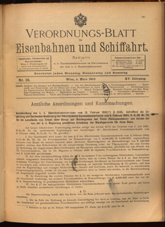 Verordnungs-Blatt für Eisenbahnen und Schiffahrt: Veröffentlichungen in Tarif- und Transport-Angelegenheiten 19020304 Seite: 1