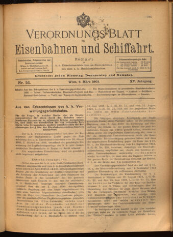 Verordnungs-Blatt für Eisenbahnen und Schiffahrt: Veröffentlichungen in Tarif- und Transport-Angelegenheiten 19020306 Seite: 1