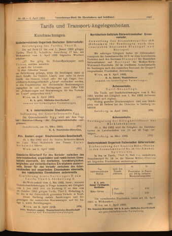 Verordnungs-Blatt für Eisenbahnen und Schiffahrt: Veröffentlichungen in Tarif- und Transport-Angelegenheiten 19020408 Seite: 13