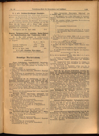 Verordnungs-Blatt für Eisenbahnen und Schiffahrt: Veröffentlichungen in Tarif- und Transport-Angelegenheiten 19020417 Seite: 13