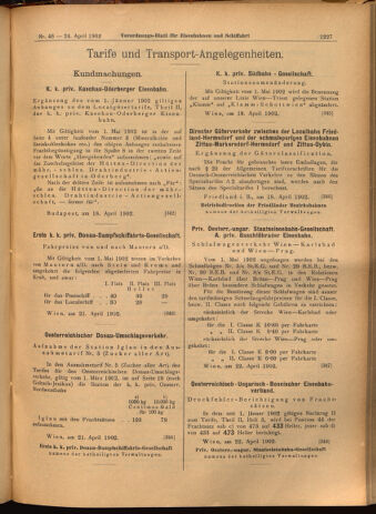 Verordnungs-Blatt für Eisenbahnen und Schiffahrt: Veröffentlichungen in Tarif- und Transport-Angelegenheiten 19020424 Seite: 15