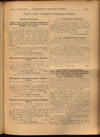 Verordnungs-Blatt für Eisenbahnen und Schiffahrt: Veröffentlichungen in Tarif- und Transport-Angelegenheiten 19020429 Seite: 9