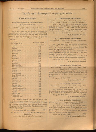 Verordnungs-Blatt für Eisenbahnen und Schiffahrt: Veröffentlichungen in Tarif- und Transport-Angelegenheiten 19020501 Seite: 11