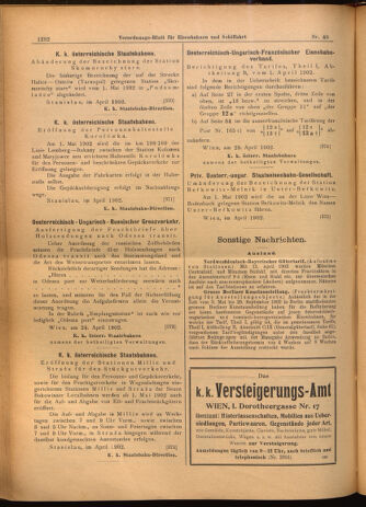 Verordnungs-Blatt für Eisenbahnen und Schiffahrt: Veröffentlichungen in Tarif- und Transport-Angelegenheiten 19020501 Seite: 12