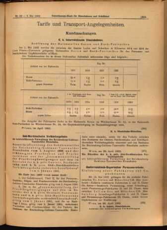 Verordnungs-Blatt für Eisenbahnen und Schiffahrt: Veröffentlichungen in Tarif- und Transport-Angelegenheiten 19020503 Seite: 9