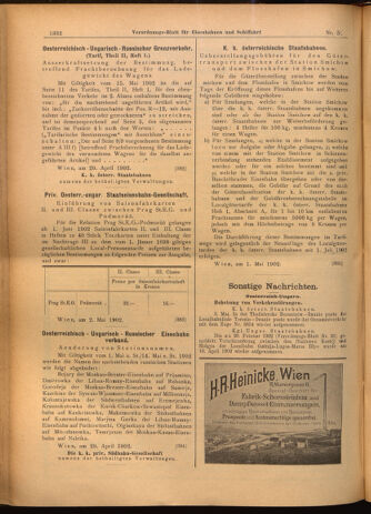 Verordnungs-Blatt für Eisenbahnen und Schiffahrt: Veröffentlichungen in Tarif- und Transport-Angelegenheiten 19020506 Seite: 20