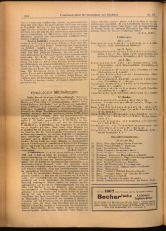 Verordnungs-Blatt für Eisenbahnen und Schiffahrt: Veröffentlichungen in Tarif- und Transport-Angelegenheiten 19020510 Seite: 10