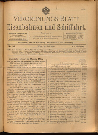 Verordnungs-Blatt für Eisenbahnen und Schiffahrt: Veröffentlichungen in Tarif- und Transport-Angelegenheiten 19020513 Seite: 1