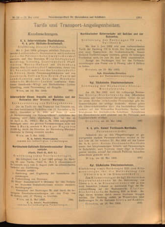 Verordnungs-Blatt für Eisenbahnen und Schiffahrt: Veröffentlichungen in Tarif- und Transport-Angelegenheiten 19020513 Seite: 19