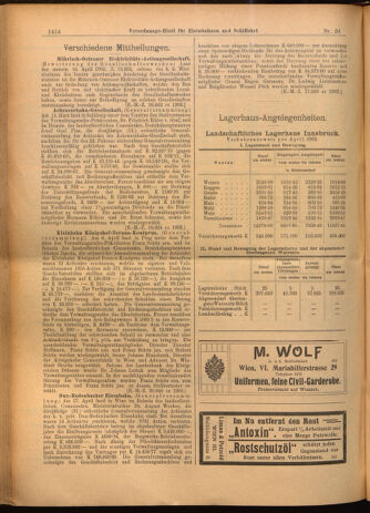 Verordnungs-Blatt für Eisenbahnen und Schiffahrt: Veröffentlichungen in Tarif- und Transport-Angelegenheiten 19020515 Seite: 18