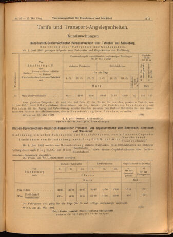 Verordnungs-Blatt für Eisenbahnen und Schiffahrt: Veröffentlichungen in Tarif- und Transport-Angelegenheiten 19020515 Seite: 19