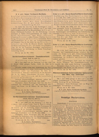 Verordnungs-Blatt für Eisenbahnen und Schiffahrt: Veröffentlichungen in Tarif- und Transport-Angelegenheiten 19020515 Seite: 20