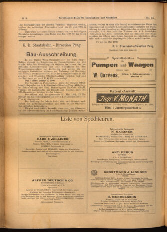 Verordnungs-Blatt für Eisenbahnen und Schiffahrt: Veröffentlichungen in Tarif- und Transport-Angelegenheiten 19020515 Seite: 22