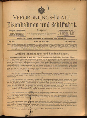 Verordnungs-Blatt für Eisenbahnen und Schiffahrt: Veröffentlichungen in Tarif- und Transport-Angelegenheiten 19020524 Seite: 1