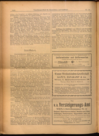 Verordnungs-Blatt für Eisenbahnen und Schiffahrt: Veröffentlichungen in Tarif- und Transport-Angelegenheiten 19020527 Seite: 16