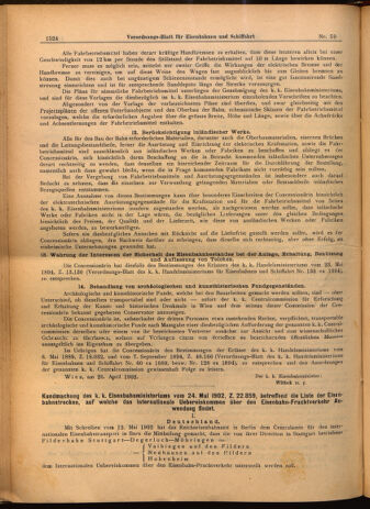 Verordnungs-Blatt für Eisenbahnen und Schiffahrt: Veröffentlichungen in Tarif- und Transport-Angelegenheiten 19020527 Seite: 8