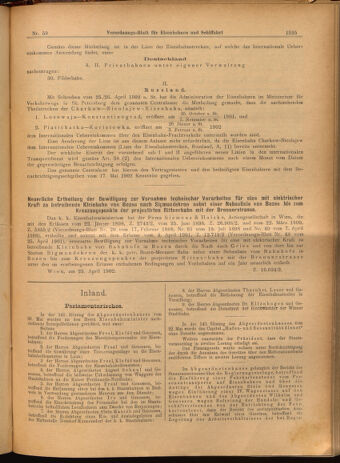 Verordnungs-Blatt für Eisenbahnen und Schiffahrt: Veröffentlichungen in Tarif- und Transport-Angelegenheiten 19020527 Seite: 9