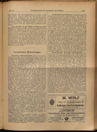 Verordnungs-Blatt für Eisenbahnen und Schiffahrt: Veröffentlichungen in Tarif- und Transport-Angelegenheiten 19020529 Seite: 15