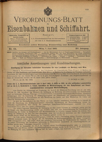 Verordnungs-Blatt für Eisenbahnen und Schiffahrt: Veröffentlichungen in Tarif- und Transport-Angelegenheiten 19020607 Seite: 1