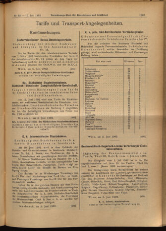 Verordnungs-Blatt für Eisenbahnen und Schiffahrt: Veröffentlichungen in Tarif- und Transport-Angelegenheiten 19020610 Seite: 15