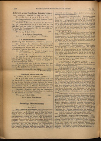 Verordnungs-Blatt für Eisenbahnen und Schiffahrt: Veröffentlichungen in Tarif- und Transport-Angelegenheiten 19020610 Seite: 16