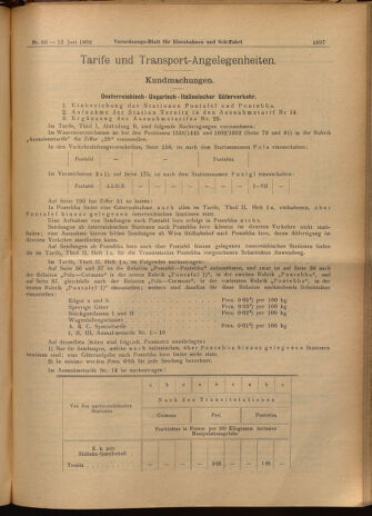 Verordnungs-Blatt für Eisenbahnen und Schiffahrt: Veröffentlichungen in Tarif- und Transport-Angelegenheiten 19020612 Seite: 21