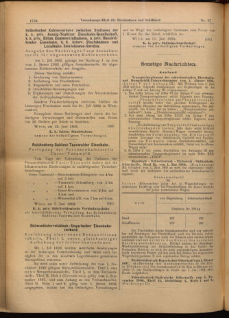 Verordnungs-Blatt für Eisenbahnen und Schiffahrt: Veröffentlichungen in Tarif- und Transport-Angelegenheiten 19020614 Seite: 20