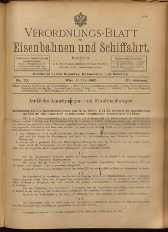 Verordnungs-Blatt für Eisenbahnen und Schiffahrt: Veröffentlichungen in Tarif- und Transport-Angelegenheiten 19020621 Seite: 1