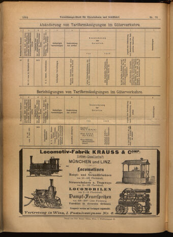 Verordnungs-Blatt für Eisenbahnen und Schiffahrt: Veröffentlichungen in Tarif- und Transport-Angelegenheiten 19020626 Seite: 20