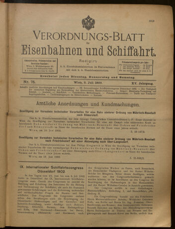 Verordnungs-Blatt für Eisenbahnen und Schiffahrt: Veröffentlichungen in Tarif- und Transport-Angelegenheiten 19020703 Seite: 1