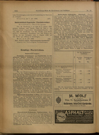 Verordnungs-Blatt für Eisenbahnen und Schiffahrt: Veröffentlichungen in Tarif- und Transport-Angelegenheiten 19020710 Seite: 8