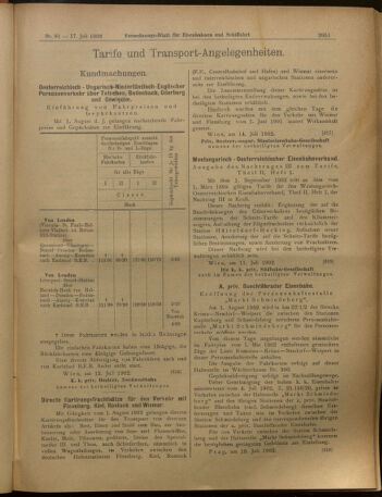 Verordnungs-Blatt für Eisenbahnen und Schiffahrt: Veröffentlichungen in Tarif- und Transport-Angelegenheiten 19020717 Seite: 11